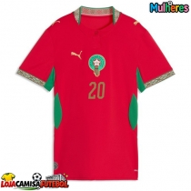 Camisa de Futebol Marrocos Ayoub El Kaabi #20 Equipamento Principal Mulheres Mundo 2026 Manga Curta